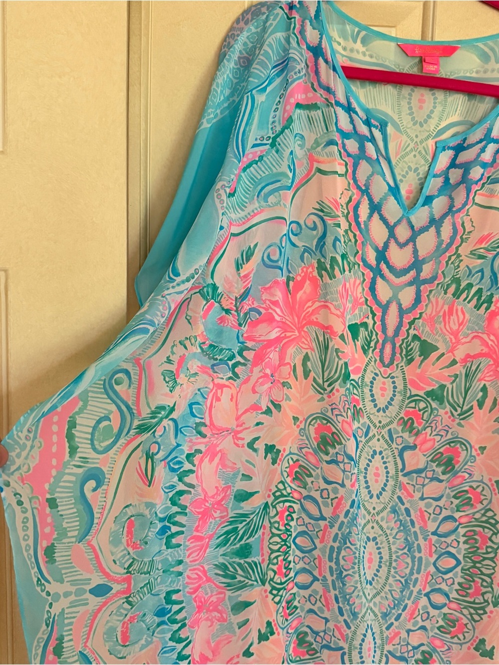EUC Lilly Pulitzer Kassandra Maxi Caftan in Hot Tamale - Picture 3 of 9